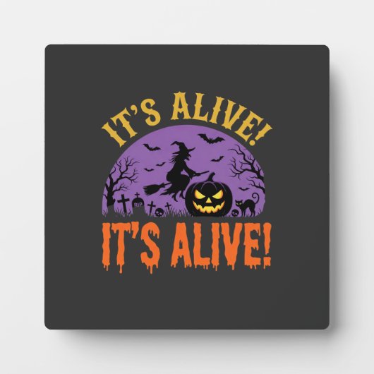 Halloween Heks Jack O Lantern Het Leeft Fotoplaat (Voorkant)