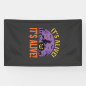 Halloween Heks Jack O Lantern Het Leeft Spandoek (Horizontaal)