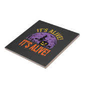 Halloween Heks Jack O Lantern Het Leeft Tegeltje (Zijkant)