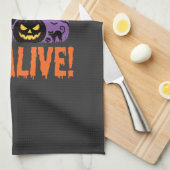 Halloween Heks Jack O Lantern Het Leeft Theedoek (Quarter Fold)