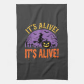 Halloween Heks Jack O Lantern Het Leeft Theedoek (Verticaal)