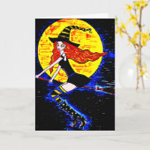 Halloween heks kaart (Gele Bloem)