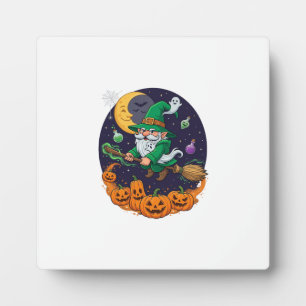 Halloween Heks Kabouter Bezem Pompoenen Maan Fotoplaat