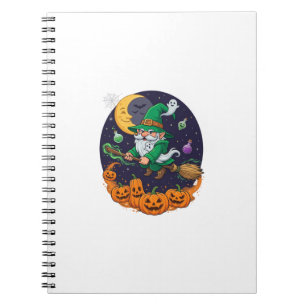 Halloween Heks Kabouter Bezem Pompoenen Maan Notitieboek