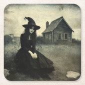 Halloween  heks kartonnen onderzetters (Voorkant)