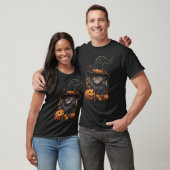 Halloween Heks Kat Griezeld Kitty Pompoen T-shirt (Unisex)