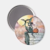 Halloween Heks Kat Magneet door Molly Harrison (Voorkant / Achterkant)