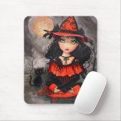 Halloween Heks Kat Muismat (Met muis)