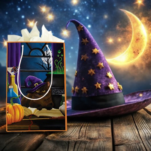 Halloween Heks Kat Paarse Magic Medium Cadeauzakje