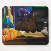 Halloween Heks Kat Paarse Magic Muismat (Voorkant)