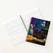 Halloween Heks Kat Paarse Magic Notitieboek (Binnen)