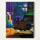Halloween Heks Kat Paarse Magic Planner (Achterkant)
