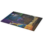 Halloween Heks Kat Paarse Magic Snijplank (Hoek)
