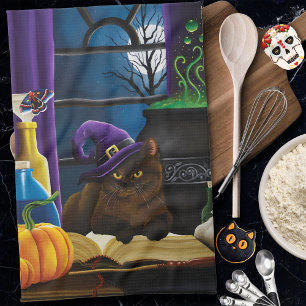 Halloween Heks Kat Paarse Magic Theedoek