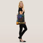 Halloween Heks Kat Paarse Magic Tote Bag (Op model)