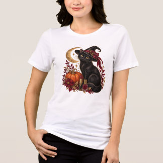 Halloween Heks Kat & Pompoen Schoonheid T-Shirt