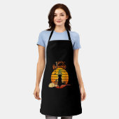 Halloween heks kat Pompoen Skeleton Bat eng Schort (Gedragen)