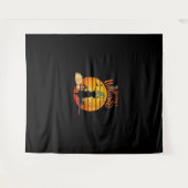 Halloween heks kat Pompoen Skeleton Bat eng Wandkleed (Voorkant (horizontaal))