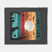 Halloween Heks Kat Spinnenweb Maan Kerkhof_1_1 Fleece Deken (Voorkant (Horizontaal))