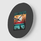 Halloween Heks Kat Spinnenweb Maan Kerkhof_1_1 Grote Klok (Hoek)