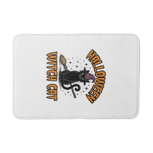 Halloween Heks Kat Vintage Gravure Design_1 Badmat