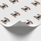 Halloween Heks Kat Vintage Gravure Design_1 Cadeaupapier (Hoek)