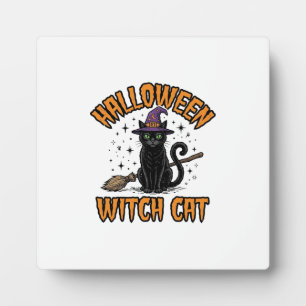 Halloween Heks Kat Vintage Gravure Design_1 Fotoplaat