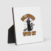Halloween Heks Kat Vintage Gravure Design_1 Fotoplaat (Voorkant)