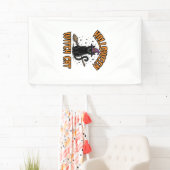 Halloween Heks Kat Vintage Gravure Design_1 Spandoek (Insitu)