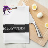 Halloween Heks Keukenhanddoek (Quarter Fold)