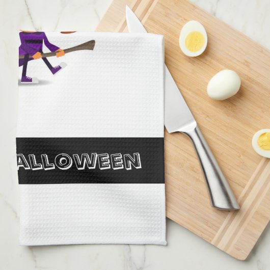 Halloween Heks Keukenhanddoek (Quarter Fold)