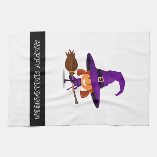 Halloween Heks Keukenhanddoek (Horizontaal)