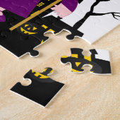 Halloween heks kind is een truc of een behandeling legpuzzel (Zijkant)