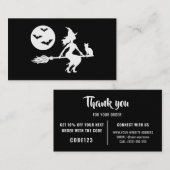 Halloween heks kleine zakelijke bestelling dank u visitekaartje (Voorkant / Achterkant)