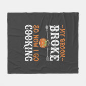 Halloween Heks Kook Bezem Gebroken Ontwerp_1 Fleece Deken (Voorkant (Horizontaal))
