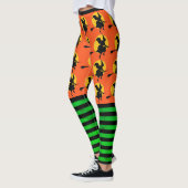Halloween Heks Leggings Vrouwen Sinaasappel Yogabr (Links)