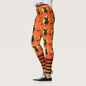 Halloween Heks Leggings Vrouwen Sinaasappel Yogabr (Links)