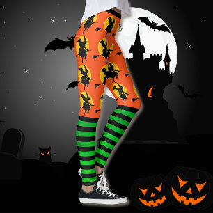 Halloween Heks Leggings Vrouwen Sinaasappel Yogabr