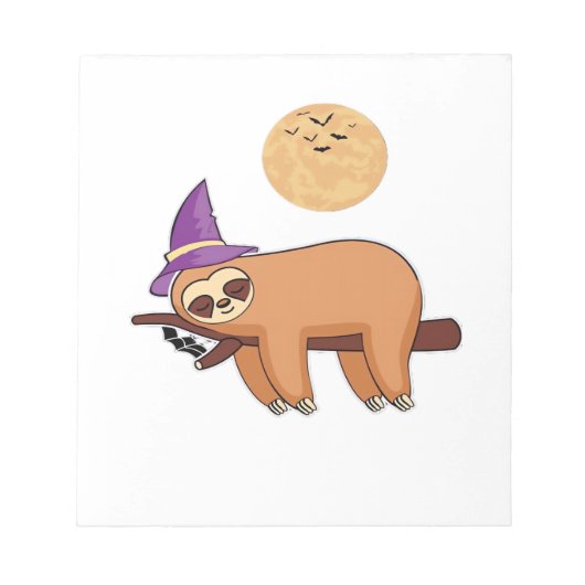 Halloween Heks Luiaard Oversized T-Shirt Notitieblok (Voorkant)
