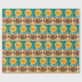  Halloween-heks-maanfeest Cadeaupapier (Vlak)