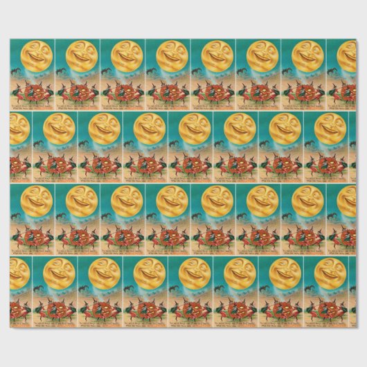  Halloween-heks-maanfeest Cadeaupapier (Vlak)
