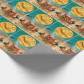  Halloween-heks-maanfeest Cadeaupapier (Hoek)