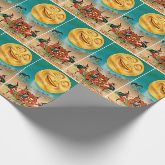  Halloween-heks-maanfeest Cadeaupapier (Hoek)