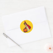  Halloween Heks Meisje Ronde Sticker (Envelop)