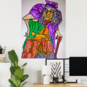 HALLOWEEN HEKS MET ATTITUDE POSTER (Thuiskantoor)