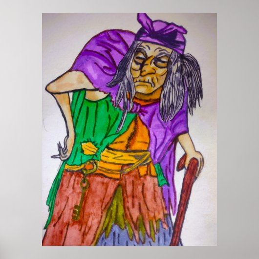 HALLOWEEN HEKS MET ATTITUDE POSTER (Voorkant)