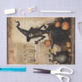 Halloween Heks met Beker in Hand Pompoen Decoupage Tissuepapier (Craft)