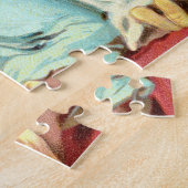  Halloween heks met bezemsteel Legpuzzel (Zijkant)