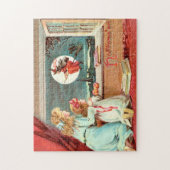  Halloween heks met bezemsteel Legpuzzel (Verticaal)