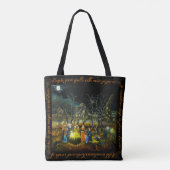 Halloween-heks met cauldron-canvas tas (Achterkant)